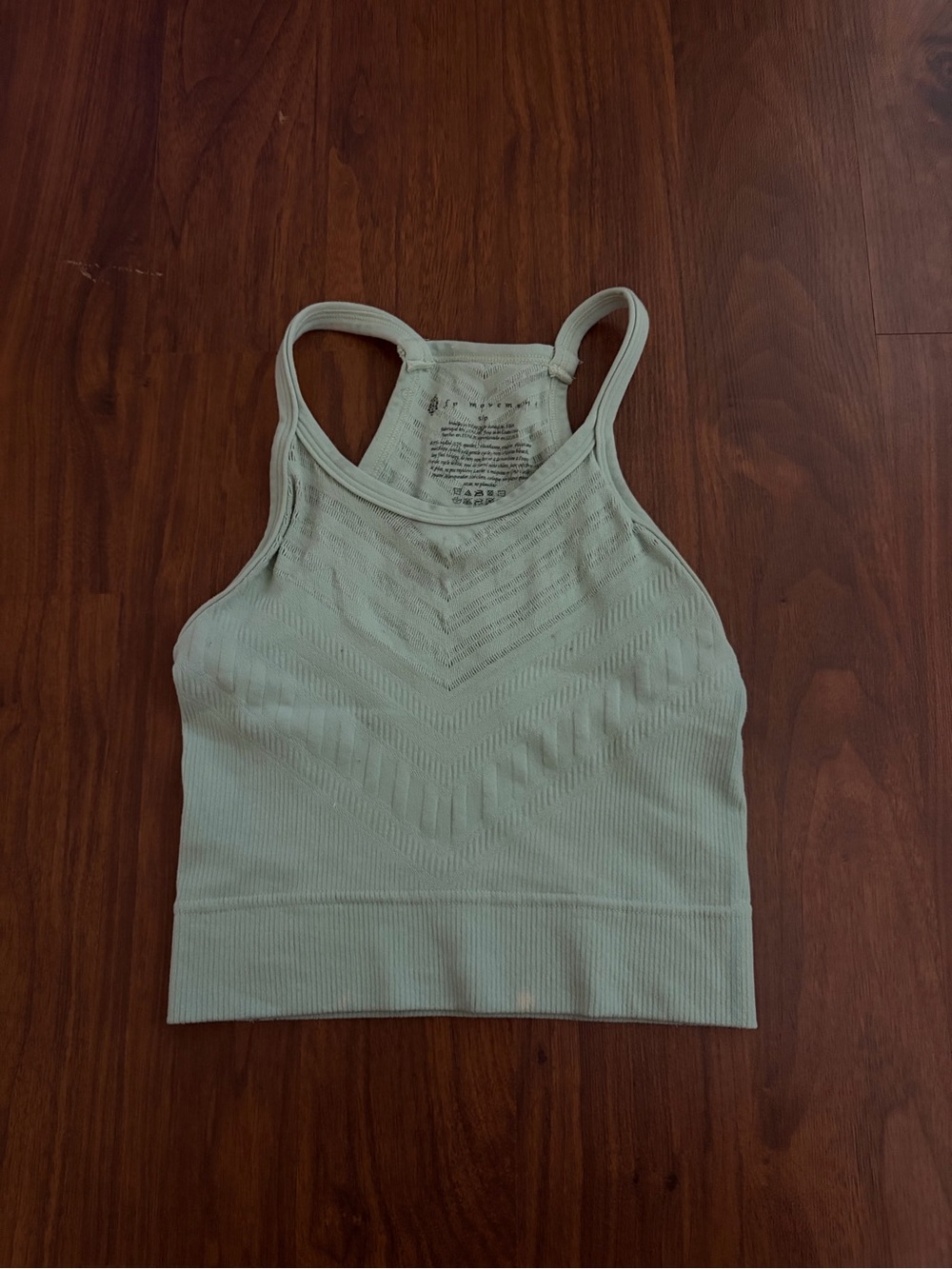FP Movement by Free People Seamless Ribbed High-Neck Crop Tank - Sage